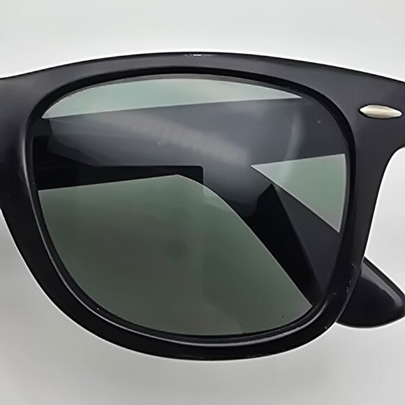 Ray-Ban B&L RB2140 901 Wayfarer Black Frame G15 Green Glass Lens Sunglasses 50mm - Picture 12 of 14